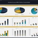 BNPL financial model dashboard showcasing revenue sources and cost breakdown.