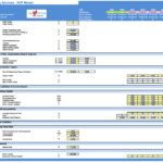 DCF model inputs for catering services including costs, depreciation, and working capital.
