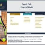 Contents list for the Tennis Club financial model, detailing reports and calculations.
