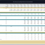Revenue projections and cost summary for a microfinance platform financial model.