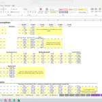Excel spreadsheet detailing revenue assumptions and customer acquisition metrics.