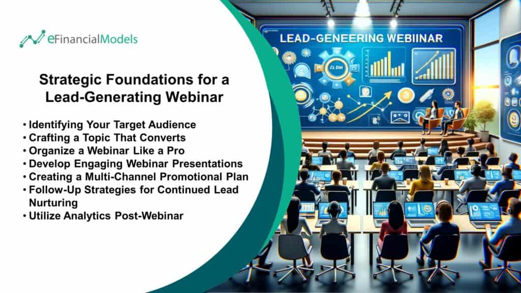 Strategic Foundations for Lead-Generating Webinars | eFinancialModels Framework for creating an effective lead-generating webinar strategy