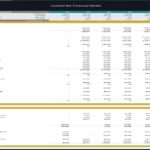 Five-year financial forecast showing income statement and cash flow for a cocktail bar model.