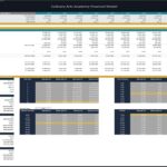 Culinary Arts Academy financial model showing cash flows and valuation metrics.
