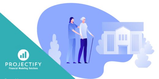 Visual representation of a caregiver assisting an elderly resident in a care home context.