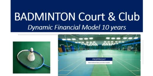 Badminton Court and Club Dynamic Financial Model 10-years