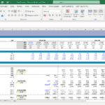 SaaS financial model with user growth, revenue, and cost assumptions in Excel.