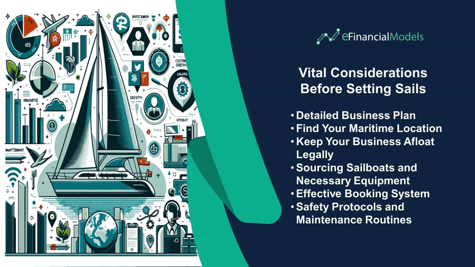 Key Considerations for Maritime Business Setup | eFinancialModels Infographic detailing considerations for starting a maritime business, including planning and safety protocols.