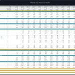 Financial model template illustrating mobile app revenue and user metrics.