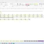 Excel template displaying drop-in revenue estimates and pricing details for daycare services.