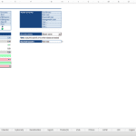 Model settings showing project details and scenario options in Excel template.