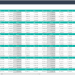 Profit and Loss template showing monthly targets, actuals, and variations for financial planning.