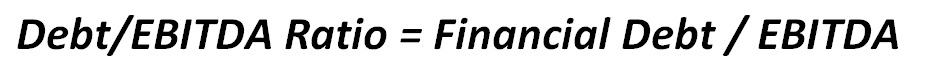 Debt-to-EBITDA Ratio Formula | eFinancialModels Debt-to-EBITDA ratio formula showing financial debt over EBITDA