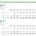 Detailed debt schedule displaying repayment and interest for two loans in a carbon capture project.