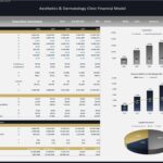 Financial model summary with key metrics: revenue, net income, customer projections, and ROI analysis.
