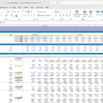 Detailed Excel financial model showing historical and forecast P&L for hospitality industry.