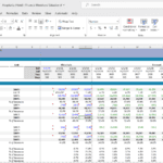 Detailed income statement showing revenue, growth, and profit margins for a hospitality financial model.
