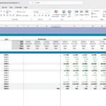Detailed cash flow statement showing historical data and forecasts for a hospitality business.