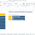 Excel screenshot displaying EdTech model sections for financial analysis.