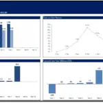 Charts showing revenue, cash flows, and cash-on-cash returns projections in a financial model.