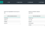 Customizable settings for recruitment stages, sources, and decline reasons in Excel model.