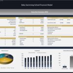 Financial analysis image illustrating revenue, expenses, and valuation metrics for Baby Swimming School