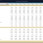 Annual financial statements showing income, expenses, and balance sheet for a crop farm model.