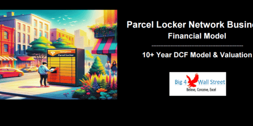 Financial model for parcel locker business showing 10-year DCF valuation.