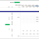 Revolver Credit Facility model showing balances, drawdowns, and interest calculations in Excel.