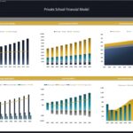 Private School Financial Model Dashboard Overview | eFinancialModels Financial metrics dashboard displaying revenue, expenses, and cash flow trends for a private school.