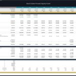 Annual cash flow statement for a Real Estate Private Equity Fund, highlighting income and expenses.