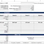 Investment and loan input fields for SaaS startup financial modeling.
