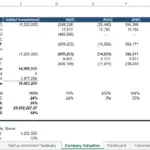 Screenshot of a DCF valuation model showcasing financial metrics such as initial investment, enterprise value, and IRR.