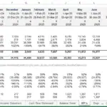 Financial model showing breakeven point and key metrics in Excel.