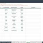 Etsy shop expense tracker with monthly categories for 2024.