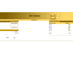 Cash flow template showing business details and bank balances setup