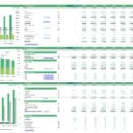 Financial summary chart displaying EBITDA, revenue, and balance sheet data over several years.