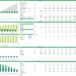Liquor distillery financing model showing cash flows, debt ratios, and asset schedules.