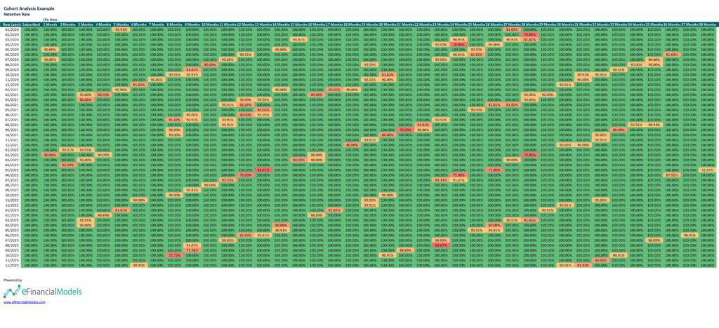 Cohort Analysis Example: Customer Retention Rates | eFinancialModels 7 - Cohort Analysis Example Translation