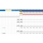 Spreadsheet showing funding sources and calculations for scenario analysis.