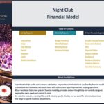 Night Club Financial Model Table of Contents | eFinancialModels Table of contents for Night Club Financial Model, outlining reports and summaries.