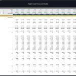 Night Club Financial Model Monthly Budget Summary | eFinancialModels Night club's monthly budget summary including revenue and expenses breakdown.