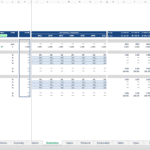 Economic Assumptions Screenshot from Financial Model | eFinancialModels Screenshot showing Economic Assumptions with CPI and WPI projections for upside, base, and downside cases in a financial modeling template.