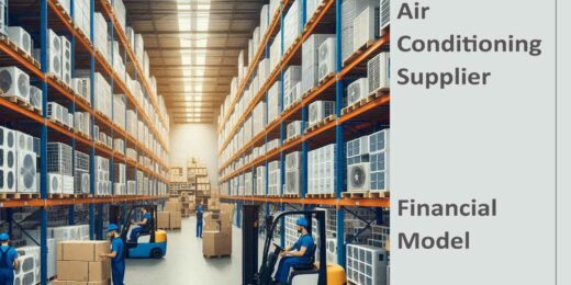 Warehouse featuring air conditioning units and inventory management activities.