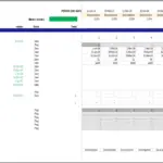 Construction Expenses & Funding Timeline Overview | eFinancialModels Timeline of key financial dates and flags for construction expenses model.
