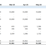 Monthly Depreciation Schedule Summary for 2025 | eFinancialModels Monthly depreciation schedule showing costs and balances from Jan to Sep 2025.