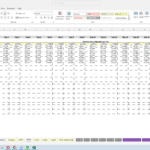 20-Year Staffing Cost Projection Table | eFinancialModels Excel table displaying 20-year staffing costs and salary adjustments for various staff types.