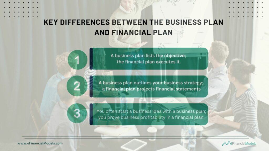 Key Differences Between Business and Financial Plans | eFinancialModels Chart highlighting differences between business and financial plans for clear understanding.