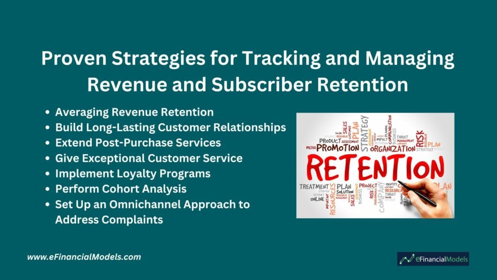 Strategies for Revenue and Subscriber Retention | eFinancialModels Key strategies to enhance revenue and subscriber retention highlighted in bullet points.
