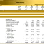 Direct cashflow statement for ABC Company showing projections from 2025 to 2029.